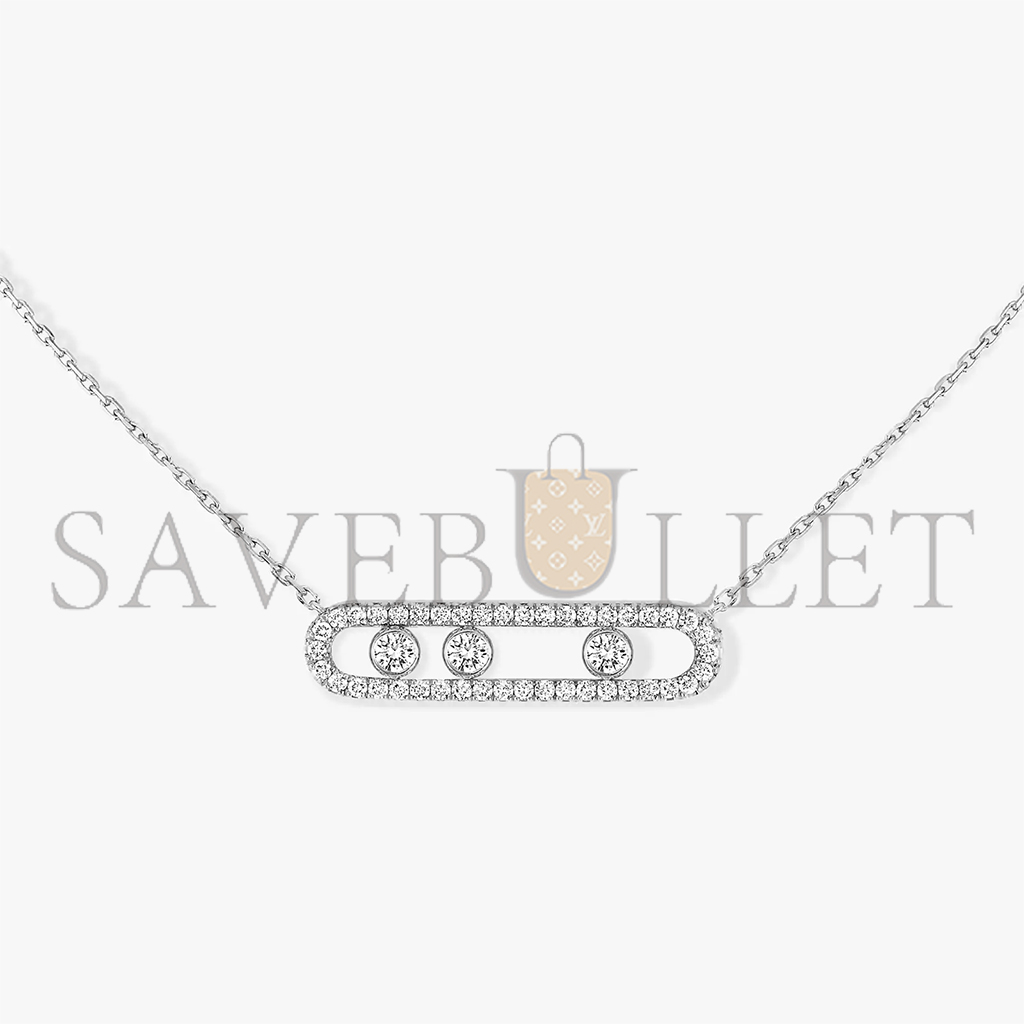 Mes1kaa move pavÉ white gold d1am0nd necklace 3994